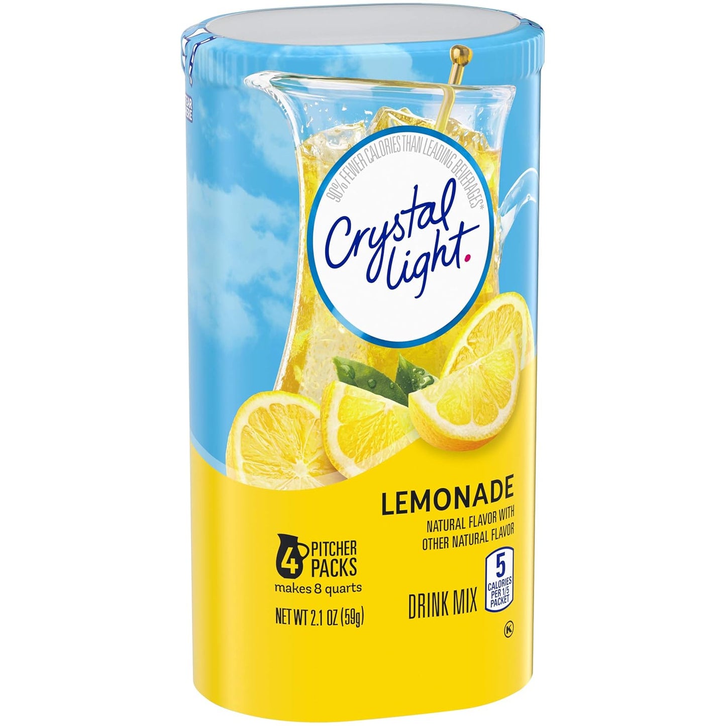 Crystal Light Sugar-Free Lemonade Drink Mix – Quick Lemonade Packets for Home Office Focus and Work-From-Home Desks