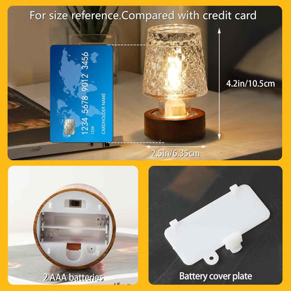 Flameless Glass Night Light – Safer Alternative to Candles for Kids Room, Timer Battery Lamp