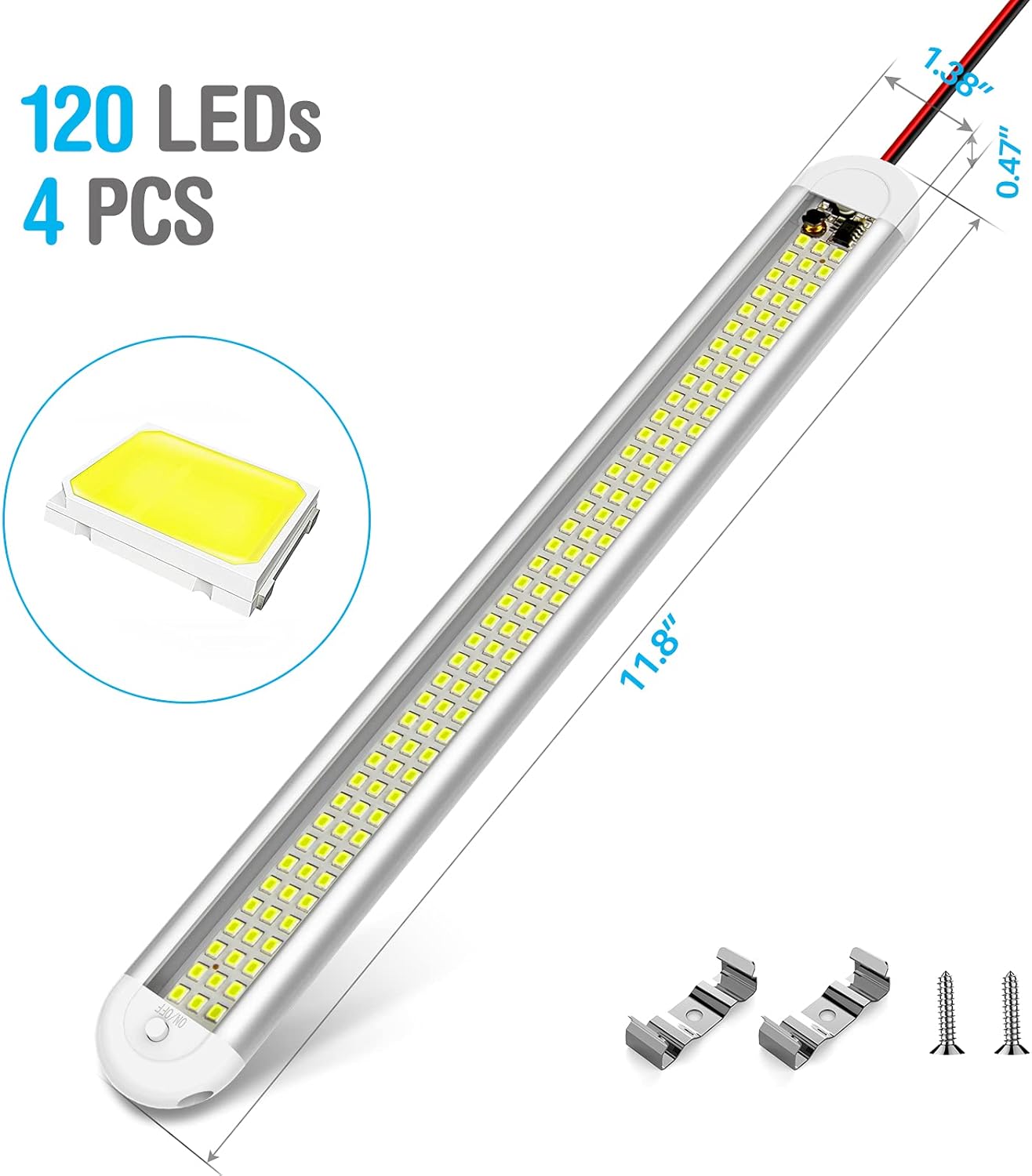 CT CAPETRONIX 12V LED Light Bar 4-Pack – Practical Gift for Truckers, RV Owners, and Overlanding Enthusiasts