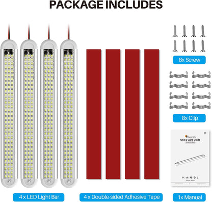CT CAPETRONIX 12V LED Light Bar 4-Pack – Practical Gift for Truckers, RV Owners, and Overlanding Enthusiasts