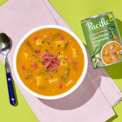 Pacific Foods Organic Curry Potato and Vegetable Soup, 16.3 oz Can – Simple Clean-Ingredient Pantry Soup for Intentional Kitchens