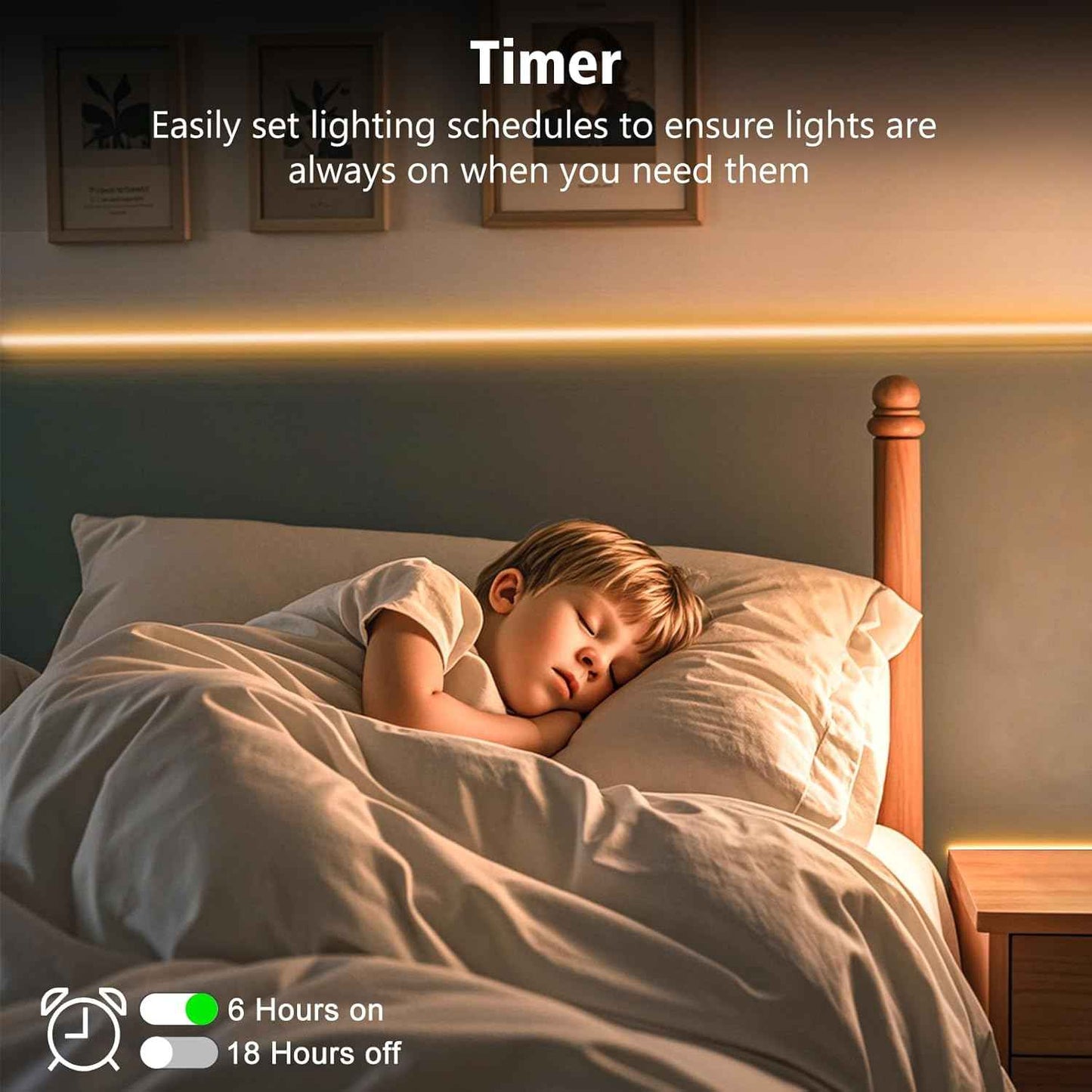 echosari Battery Strip Light – Thoughtful Housewarming Gift for Her, Cozy Bedroom and Shelf Accent, Warm White with Remote