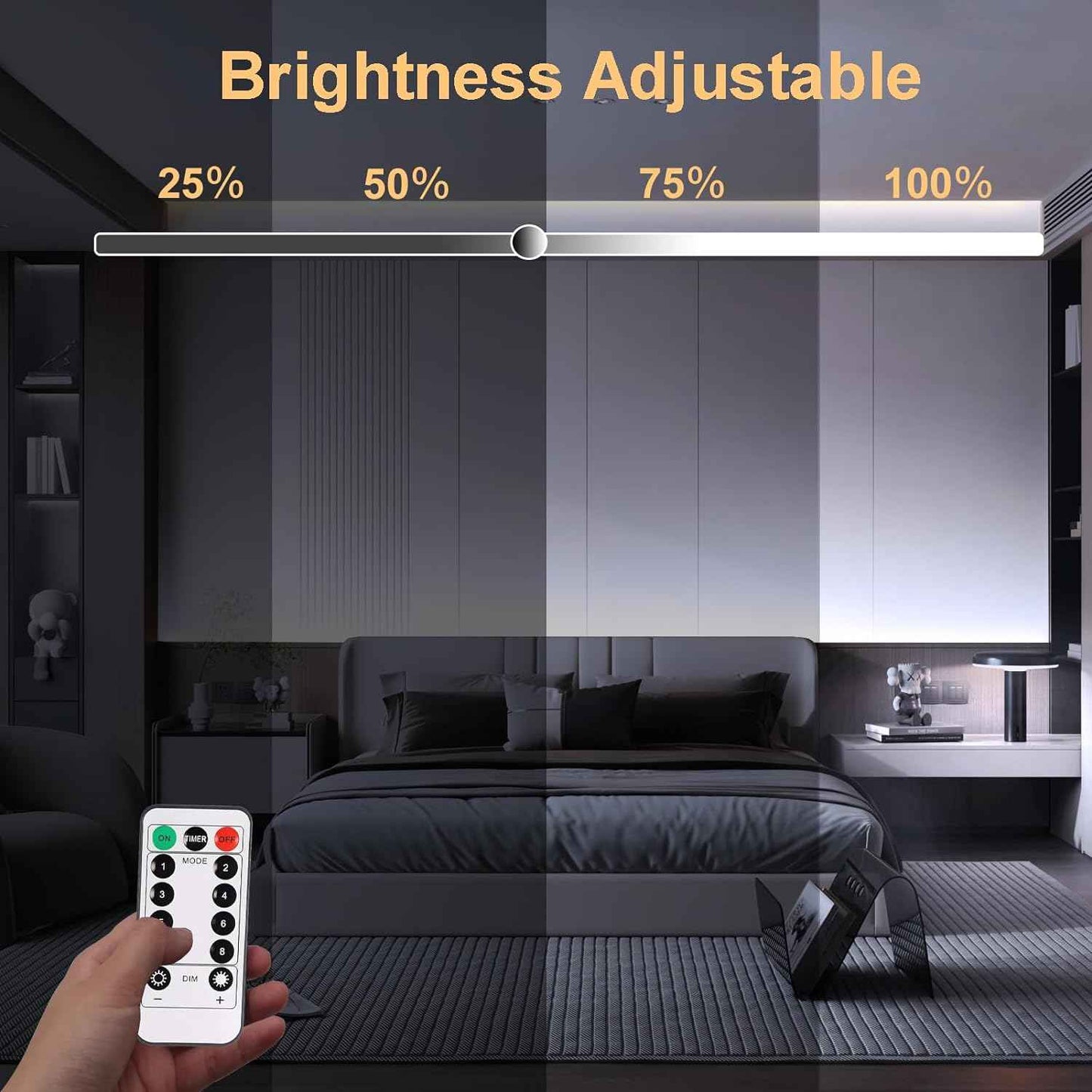 echosari Battery Operated LED Strip Lights – Nursery and Kids Bedroom Night Light with Auto Timer, 9.8ft 2-Pack Warm White