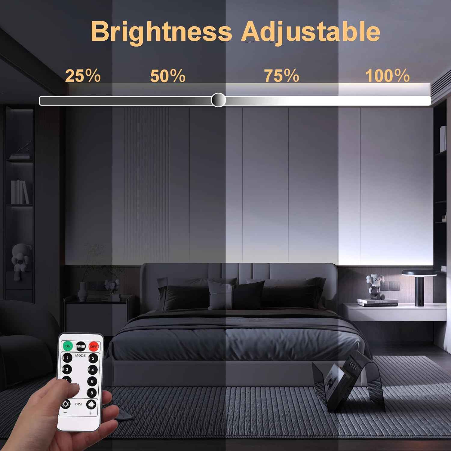 echosari Battery Operated LED Strip Lights – Nursery and Kids Bedroom Night Light with Auto Timer, 9.8ft 2-Pack Warm White