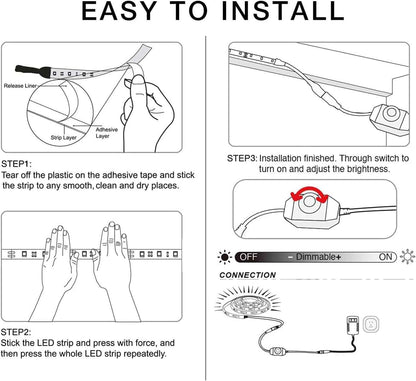 DAYBETTER 24V Low Voltage LED Strip Light 16.4FT – Cool to Touch Bedroom Lighting Safe Around Kids and Pets