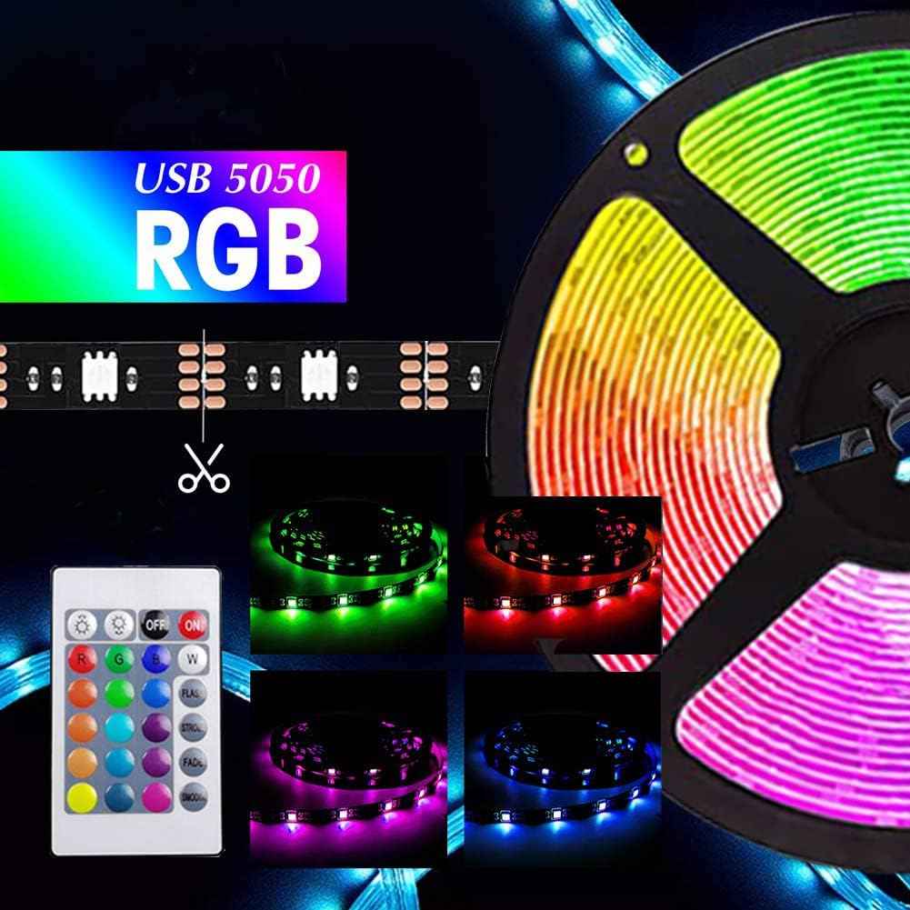 DAYBETTER RGB LED Strip Lights 16.4ft USB 5V Low Voltage Touchable Light for TV Backlight and Home Theater Setup