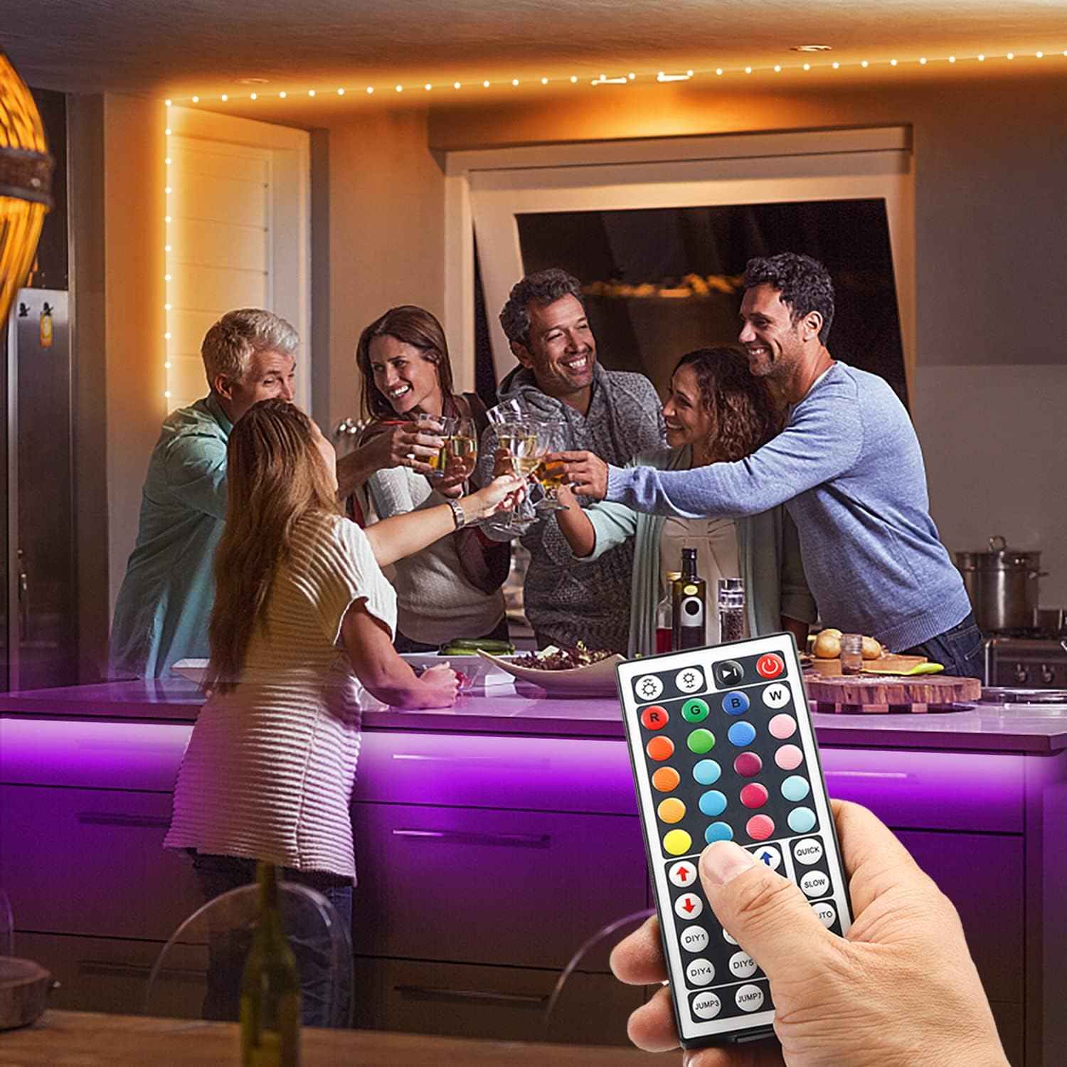 Lumiglow Smart LED Light Strips 100ft – Cuttable RGB Strip Lights for Living Room Ceiling and Stair Accent Lighting