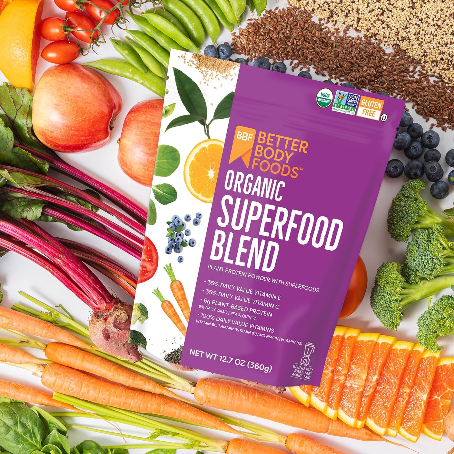 BetterBody_Foods_Organic_Superfood_Powder_with_Protein,_Vitamins_C,_E,_and_B12_(12.7_oz.)_Healthcare_Dietary