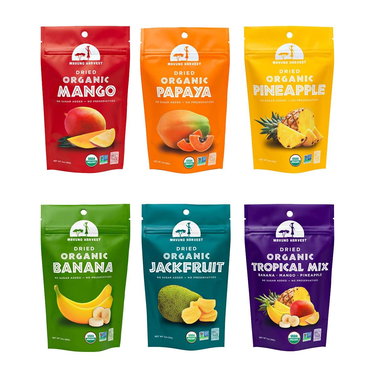 Mavuno_Harvest_Organic_Dried_Fruit_Variety_Pack_|_Dried_Mango,_Papaya,_Pineapple,_Banana,_Jackfruit,_&_Tropical_Mix_|_Healthy,_Vegan,_No_Sugar_Added,_Non_GMO_Snacks_for_Kids_&_Adults_|_2_Ounce,_6_Pack