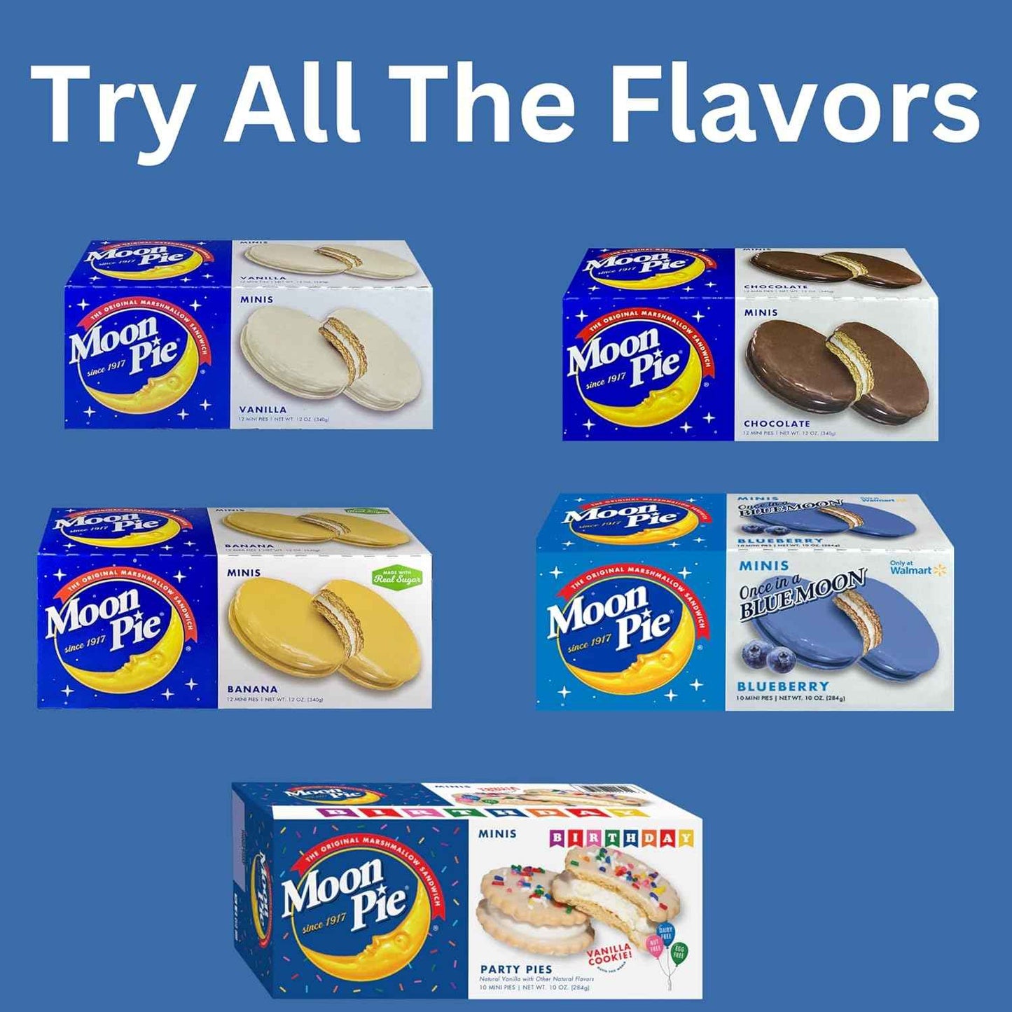 MoonPie Birthday Mini Party Pies – Nostalgic Birthday Gift Box for Her and Mom