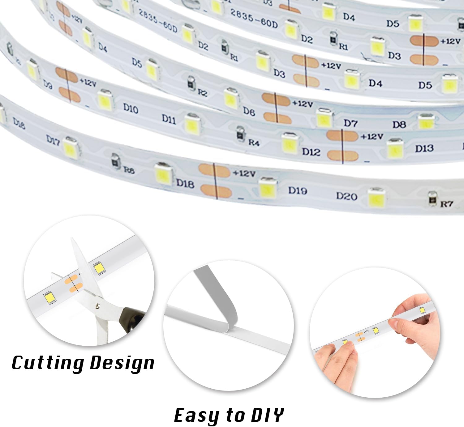 dalattin LED Strip Lights – Cool to Touch 24V Tape Light Safe for Kids and Pets, Dimmable