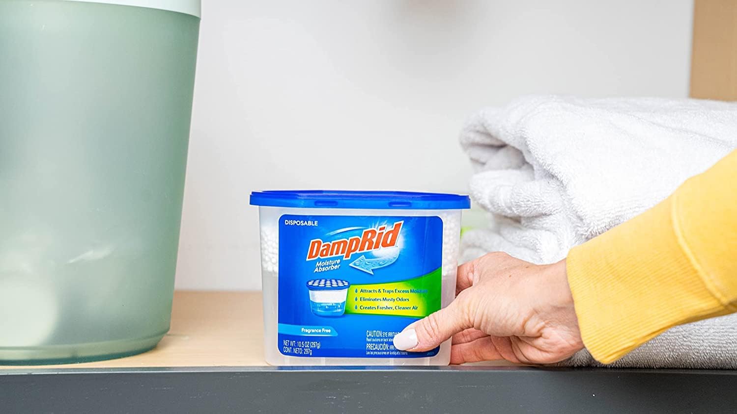 DampRid Fragrance Free Disposable Moisture Absorber 10.5 oz 3 Pack – Uncluttered Bathroom Dehumidifier for Intentional Homes