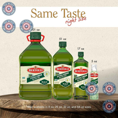 Bertolli Extra Virgin Olive Oil Rich Taste 32 fl oz – Elegant Hostess Gift for Dinner Party Hosts