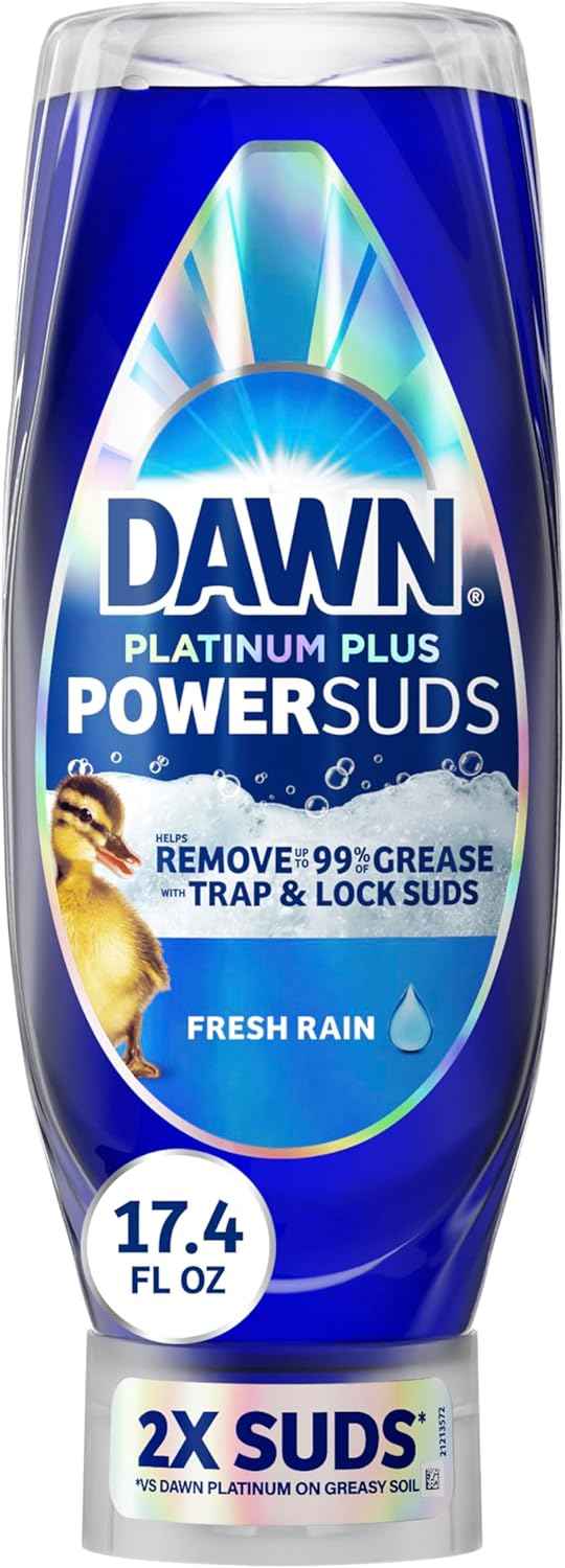 Dawn Platinum Plus PowerSuds Liquid Dish Soap 17.4 oz EZ-Squeeze Bottle for Efficient After-Dinner Sink Cleanup in the Home Office-Adjacent Kitchen