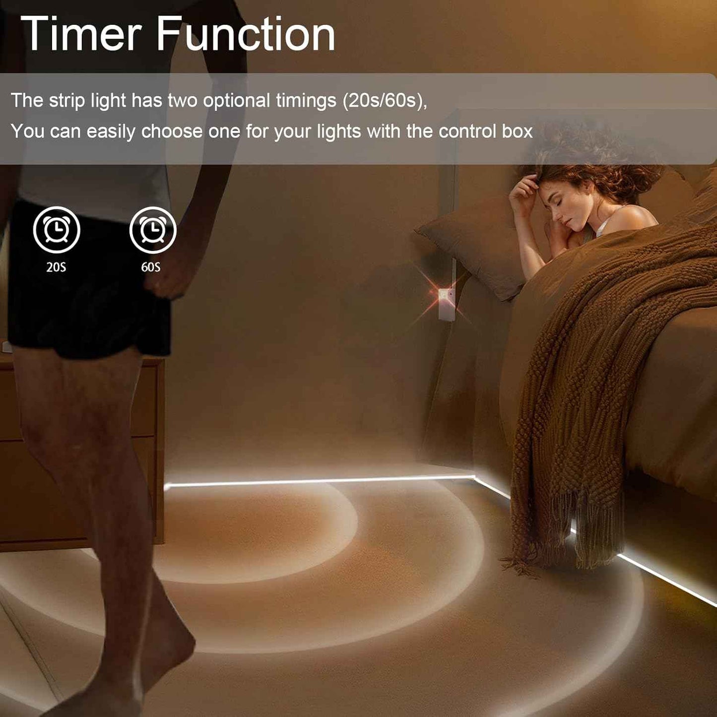 echosari Wireless Motion Strip — Tool Free Minimalist Lighting for Clutter Free Closets and Drawers