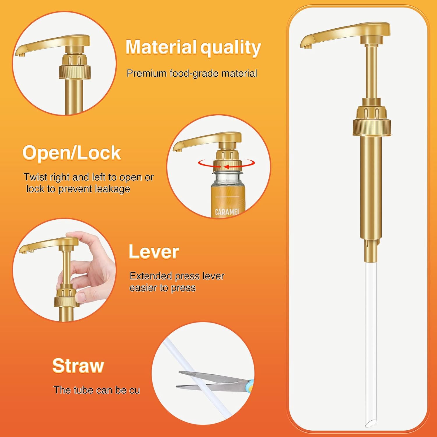 VOISEN_Coffee_Syrup_Pumps_6_Pack_Gold_Torani_Syrup_Pumps_for_750ml_25.4oz_Syrup_Bottle,_Kitchen_Dinning_&_Coffee_Bar_Mixes,_DaVinci_-_Utensils