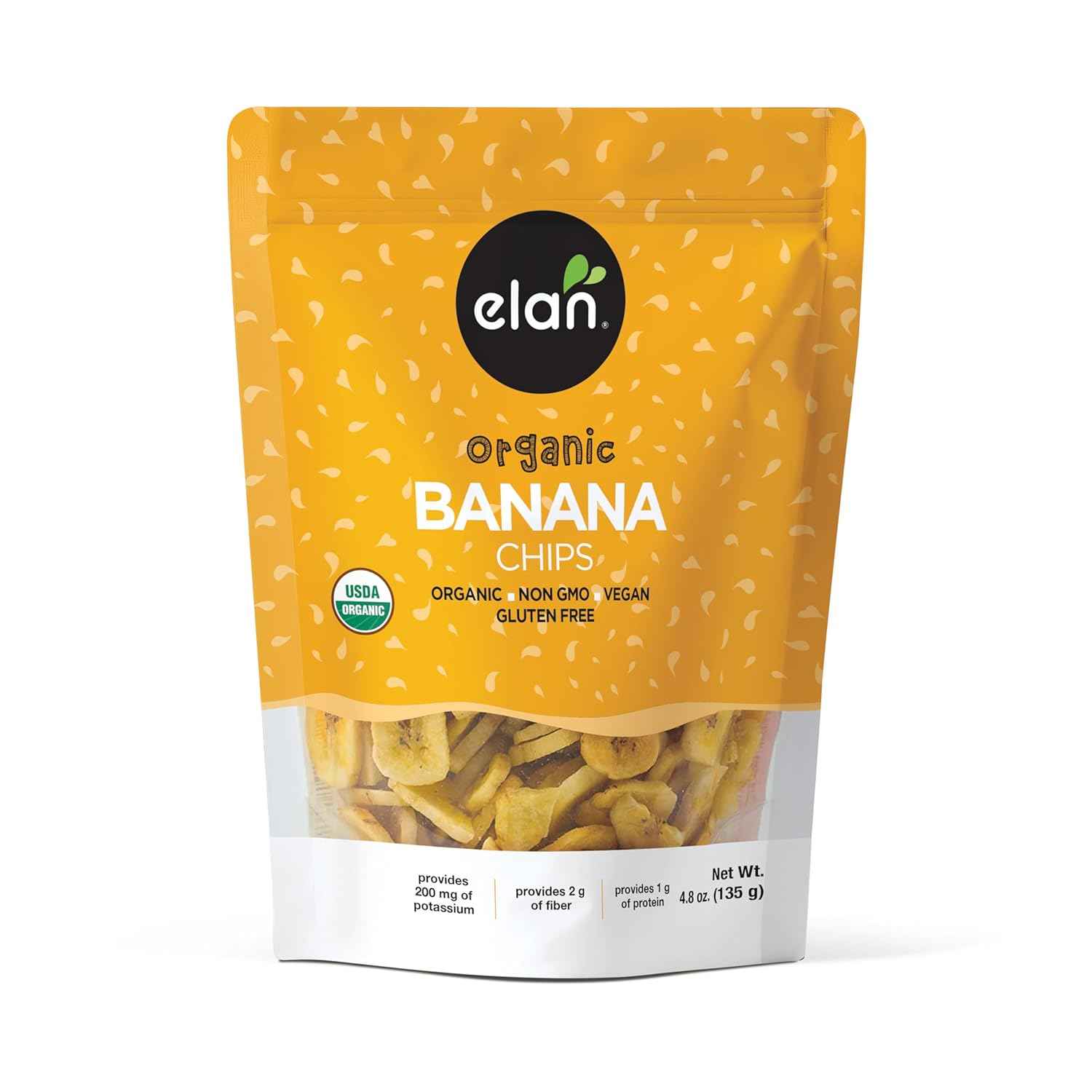 Elan Organic Banana Chips – Thoughtful Healthy Gift Basket Add-In for Birthdays and Housewarmings, 4 Pack