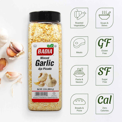 Badia Dehydrated Minced Garlic 1.5 lb – Bulk All-Natural Seasoning for Meal Prep Sundays, Quick Weeknight Dinners, and Busy Family Kitchens