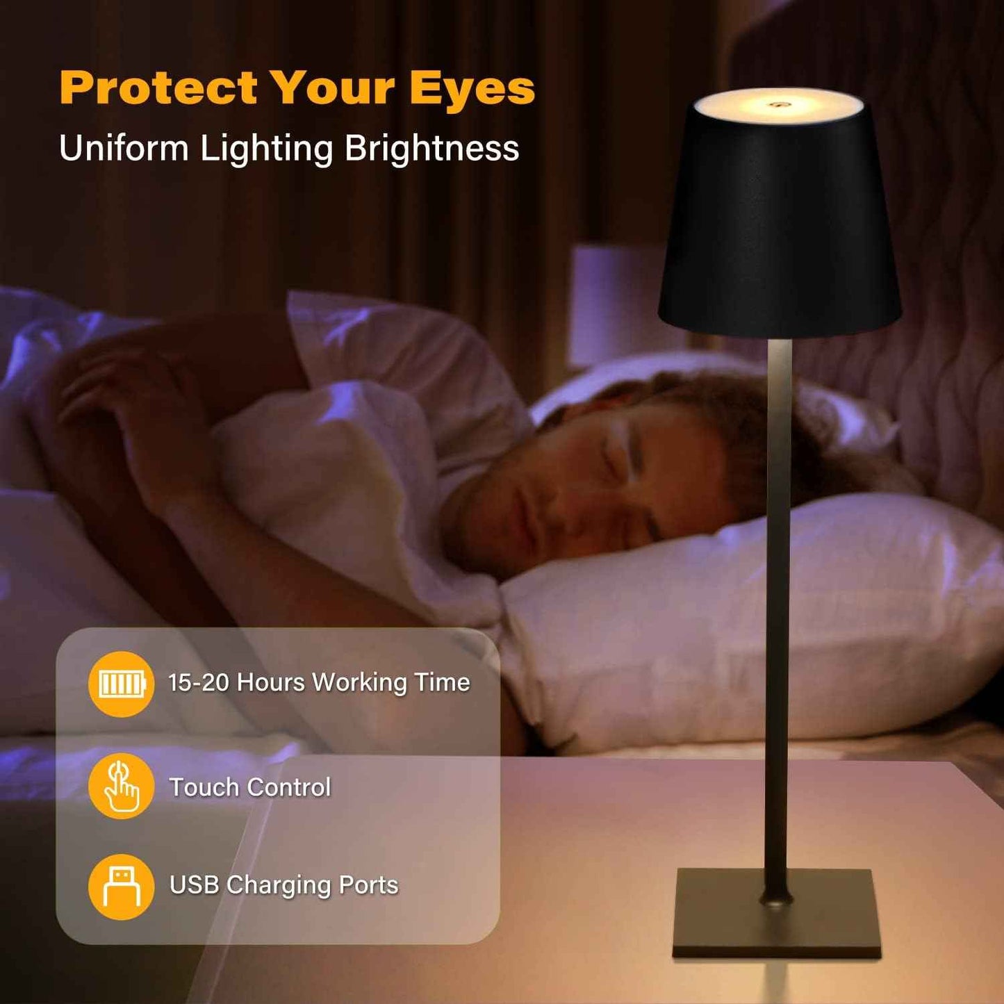 LumaGlow Rechargeable Lamp Set – Romantic Housewarming Gift for Couples, 2-Pack Dimmable Warm Light