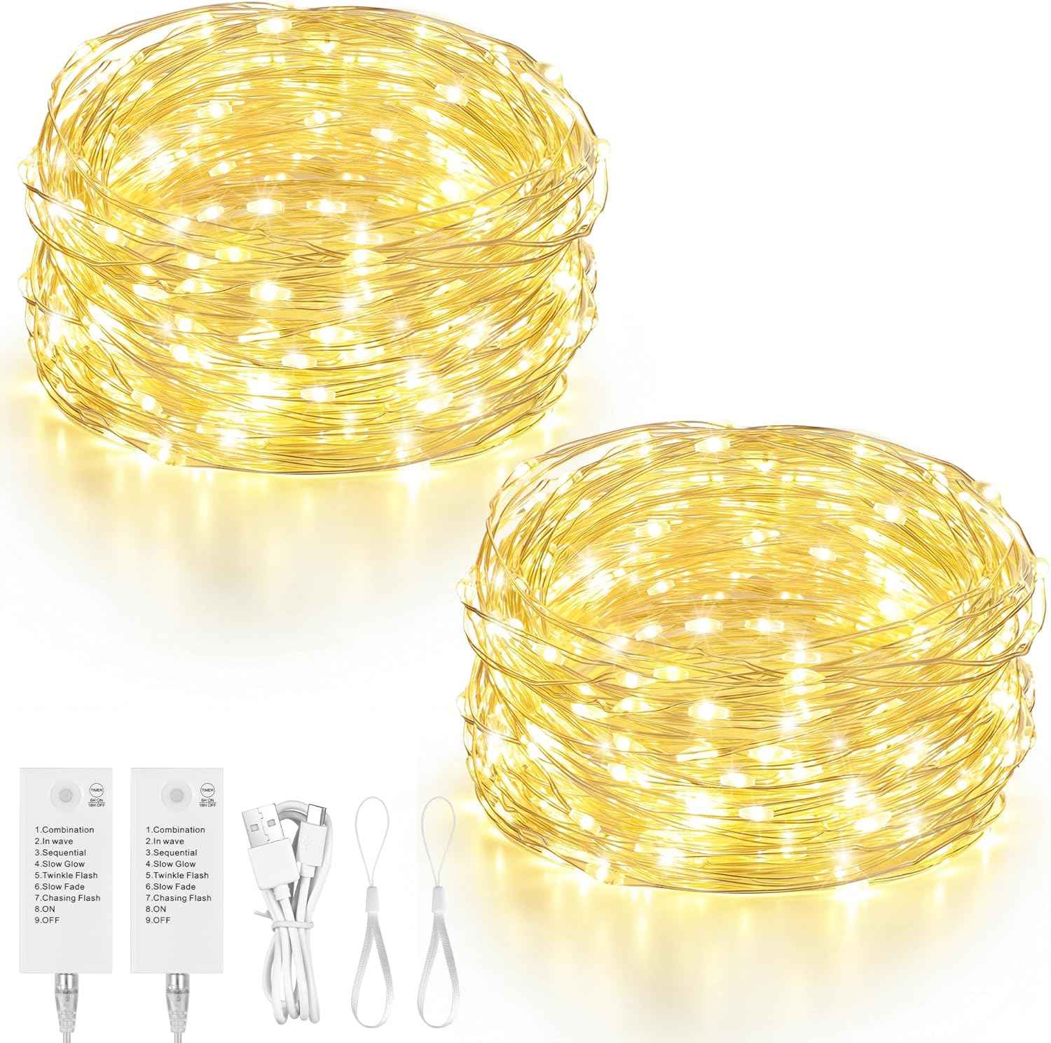 Mlambert LED Fairy Lights Battery Operated – Flameless String Lights Safe for Kids Bedroom and Nursery, Cool-Touch Rechargeable Nightlight