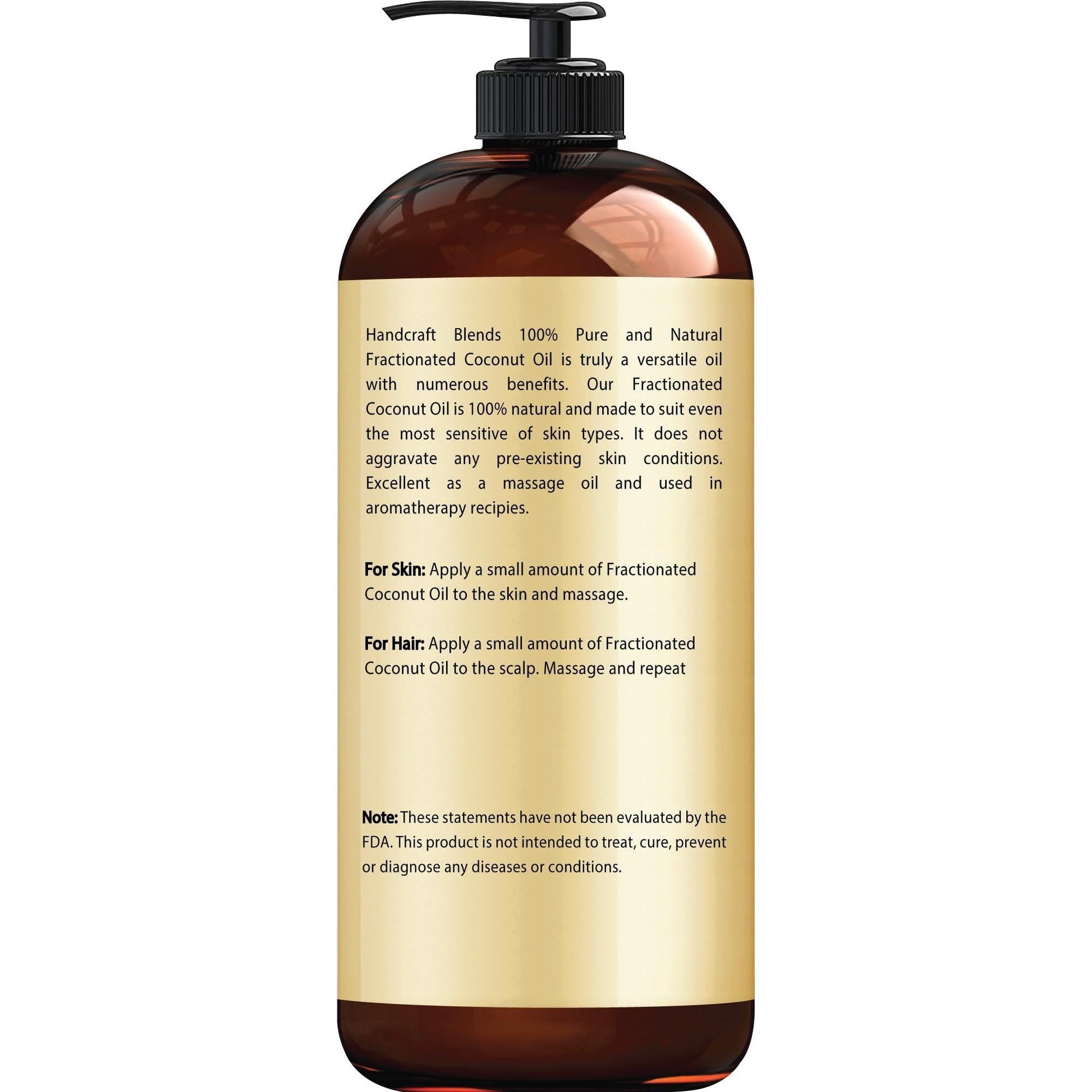 Handcraft_Blends_Fractionated_Coconut_Oil,_16_Fl_Oz_-_100%_Pure_and_Natural_-_Premium_Grade_Oil_for_Skin,_Hair,Tonic_-_Carrier_Hair_Growth_Oil