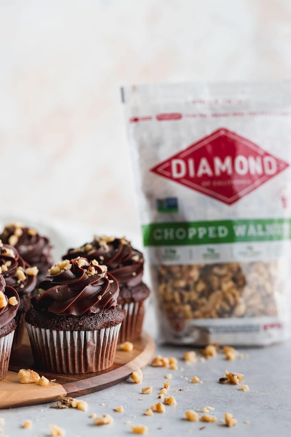 Diamond of California Chopped Walnuts – Resealable Snack for Backpacks, Daypacks, and Picnics