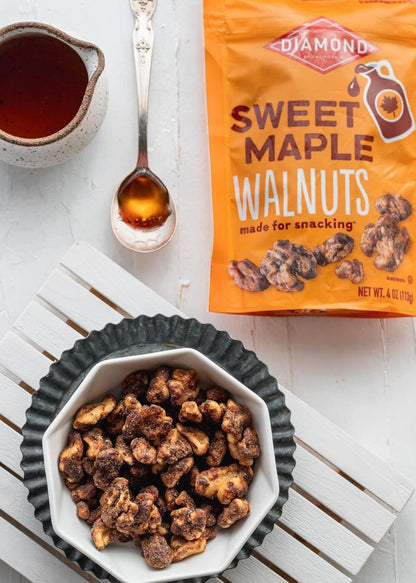 Diamond of California Sweet Maple Walnuts 4 oz – Gourmet Gift Basket Filler for Foodie Friends