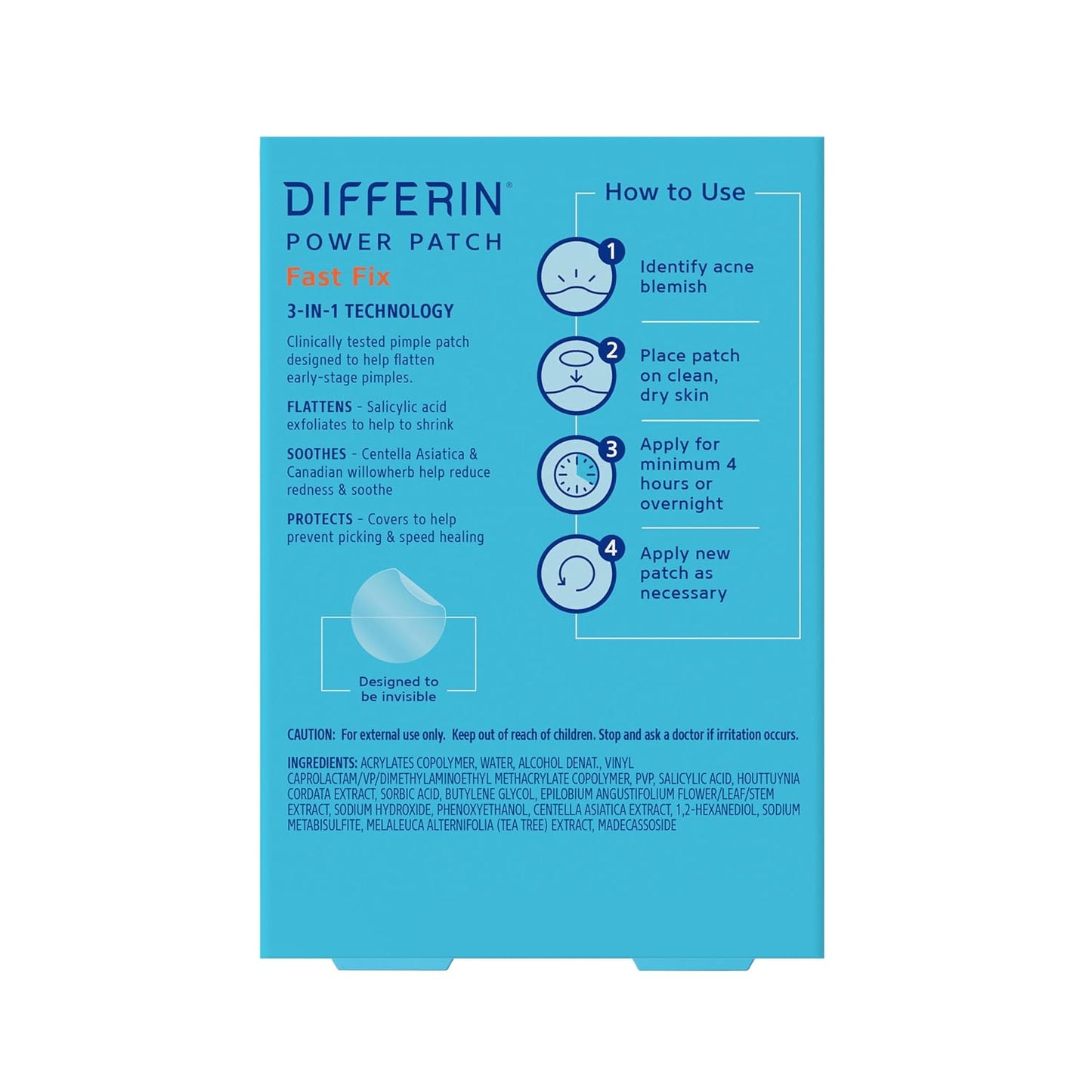 Differin Acne Patches – Daytime Focus Helper, Invisible Wear Under Makeup for Work