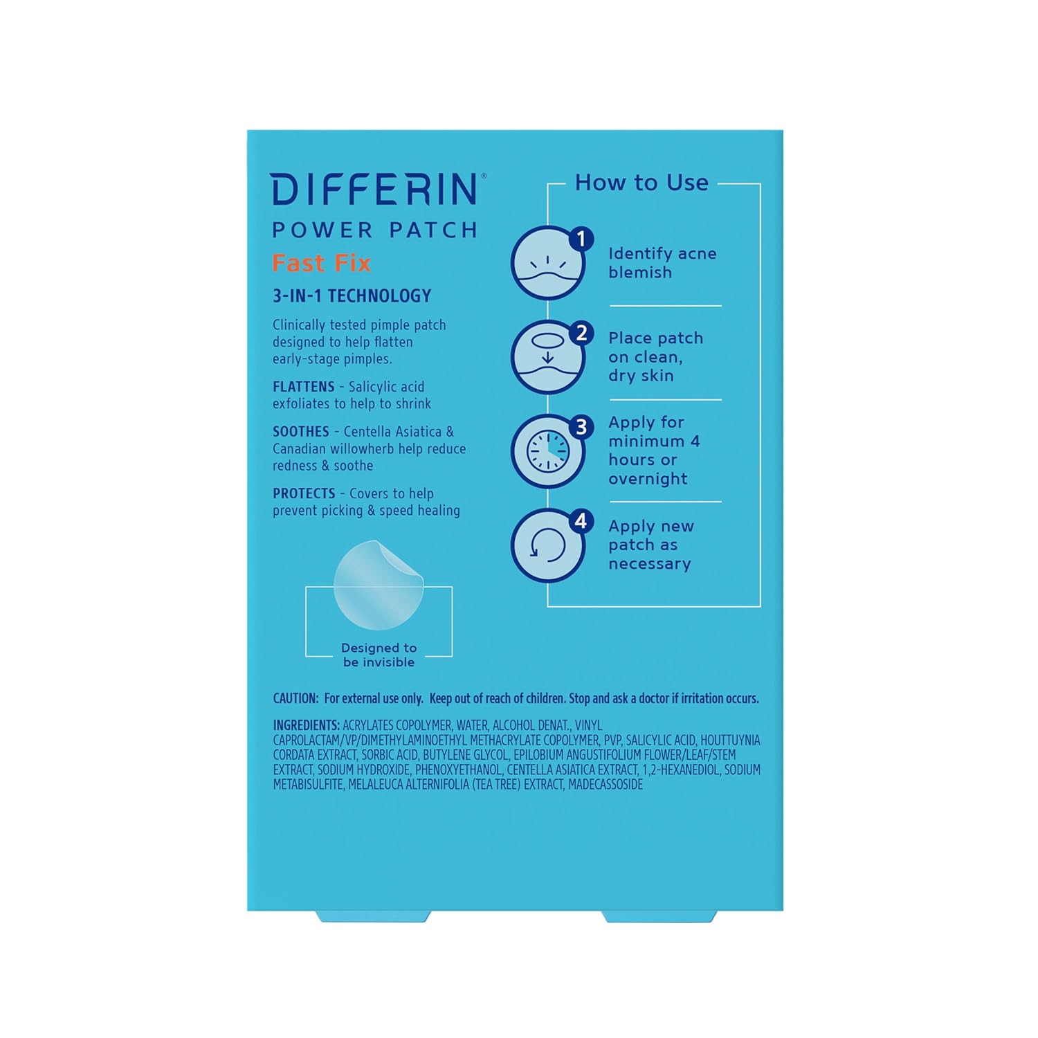 Differin Acne Patches – Daytime Focus Helper, Invisible Wear Under Makeup for Work