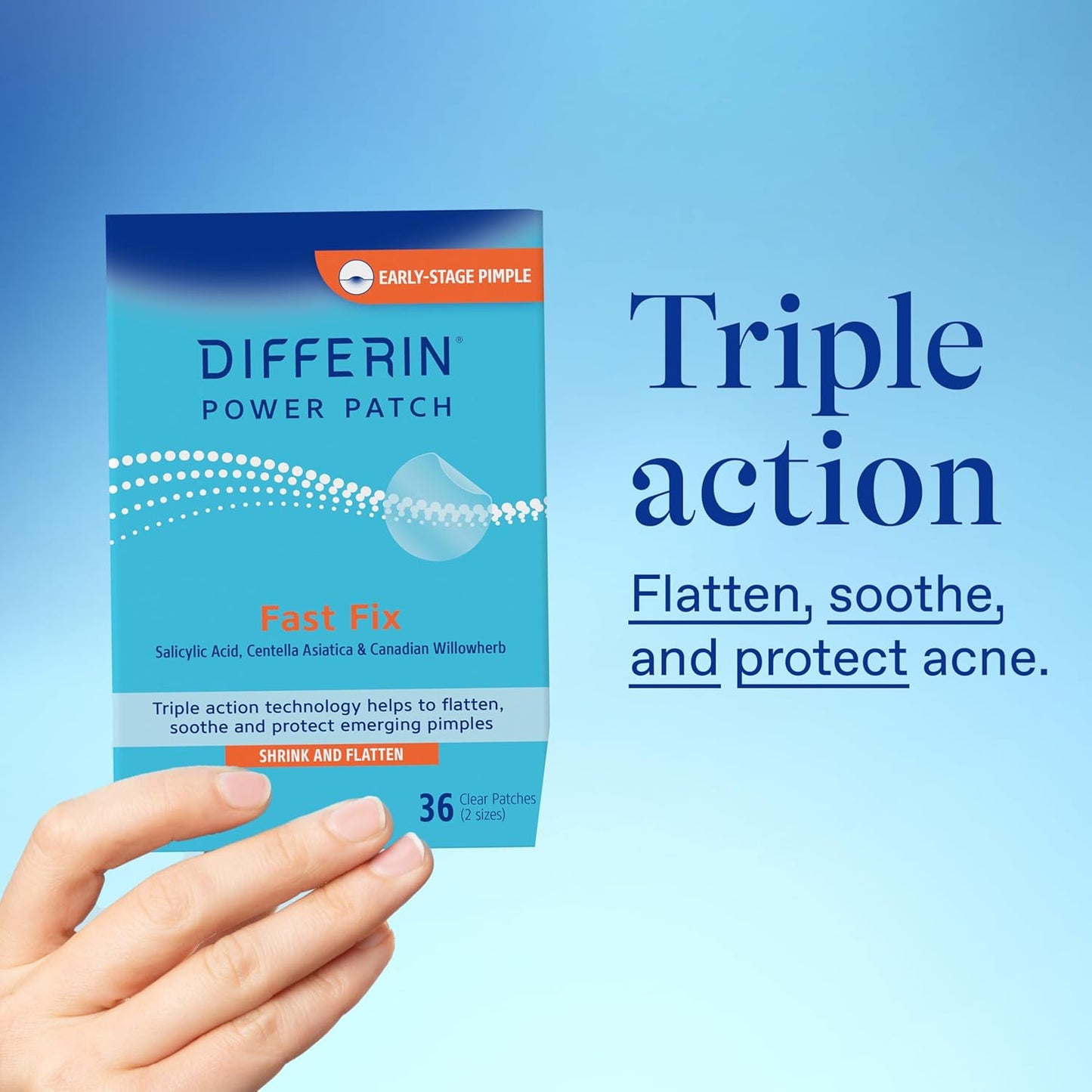 Differin Acne Patches – Daytime Focus Helper, Invisible Wear Under Makeup for Work