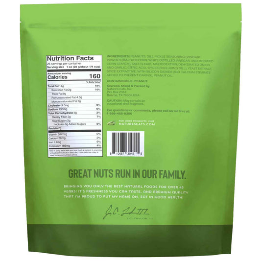 Nature's Eats Dill Pickle Peanuts 26oz – Portable Pantry Snack for Road Trips, Picnics, and Outdoor Gatherings