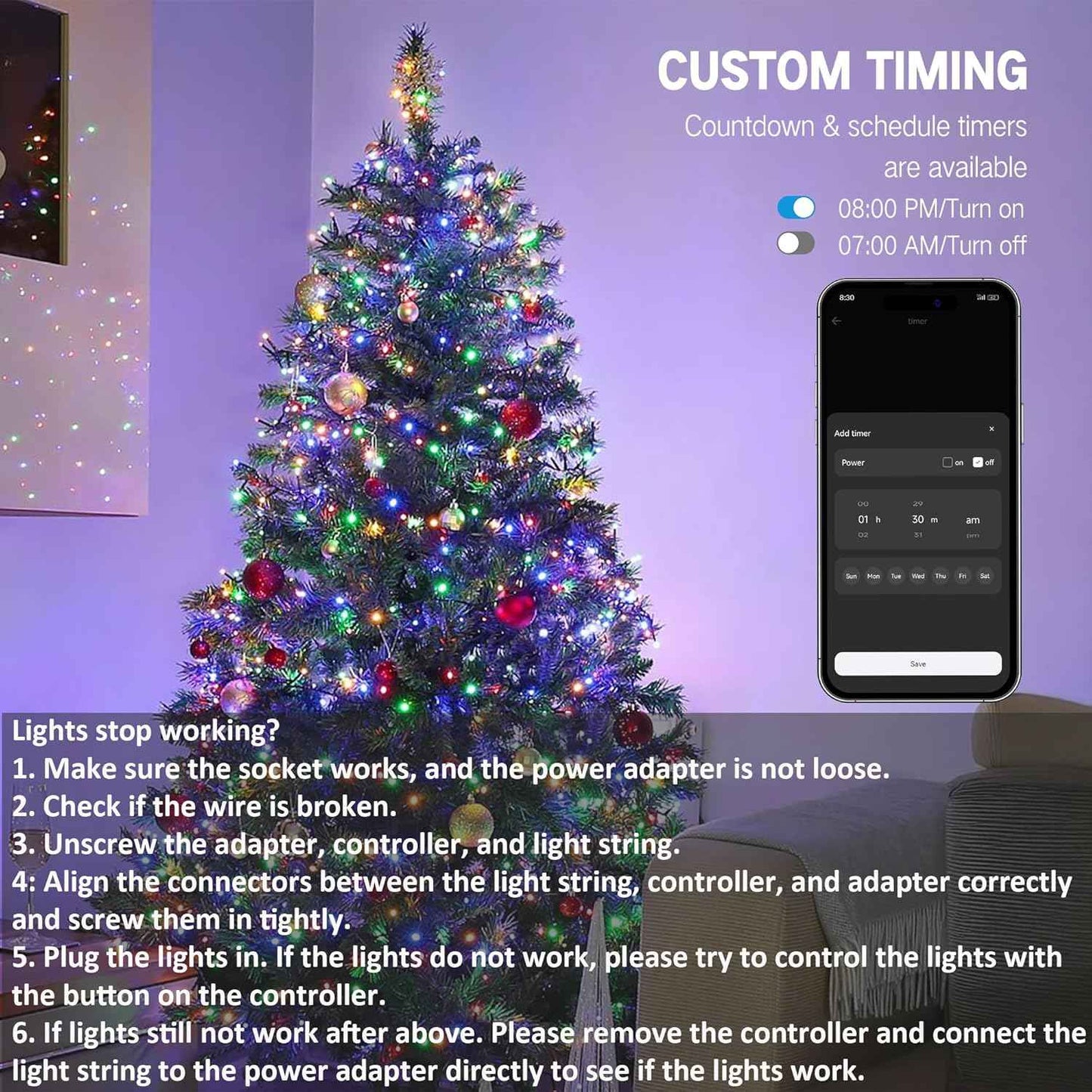BrizLabs Color Changing Smart Christmas Lights – Living Room Accent Wall Decor, 98ft 300 LED Dimmable Mood Lighting with Alexa and Google Assistant