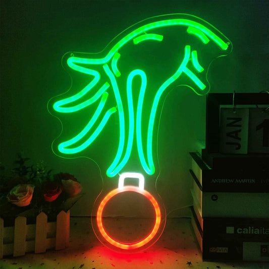 BrandName Green Christmas Neon Light – Family Friendly Holiday Wall Decor for Kids Bedroom, Dimmable Flicker Free Glow