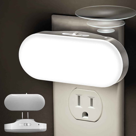 DORESshop Ultra-Slim Plug-in Night Light – Clean Design LED for Minimalist Hallways, Bathrooms, and Bedrooms with Hidden Slider Dimmer