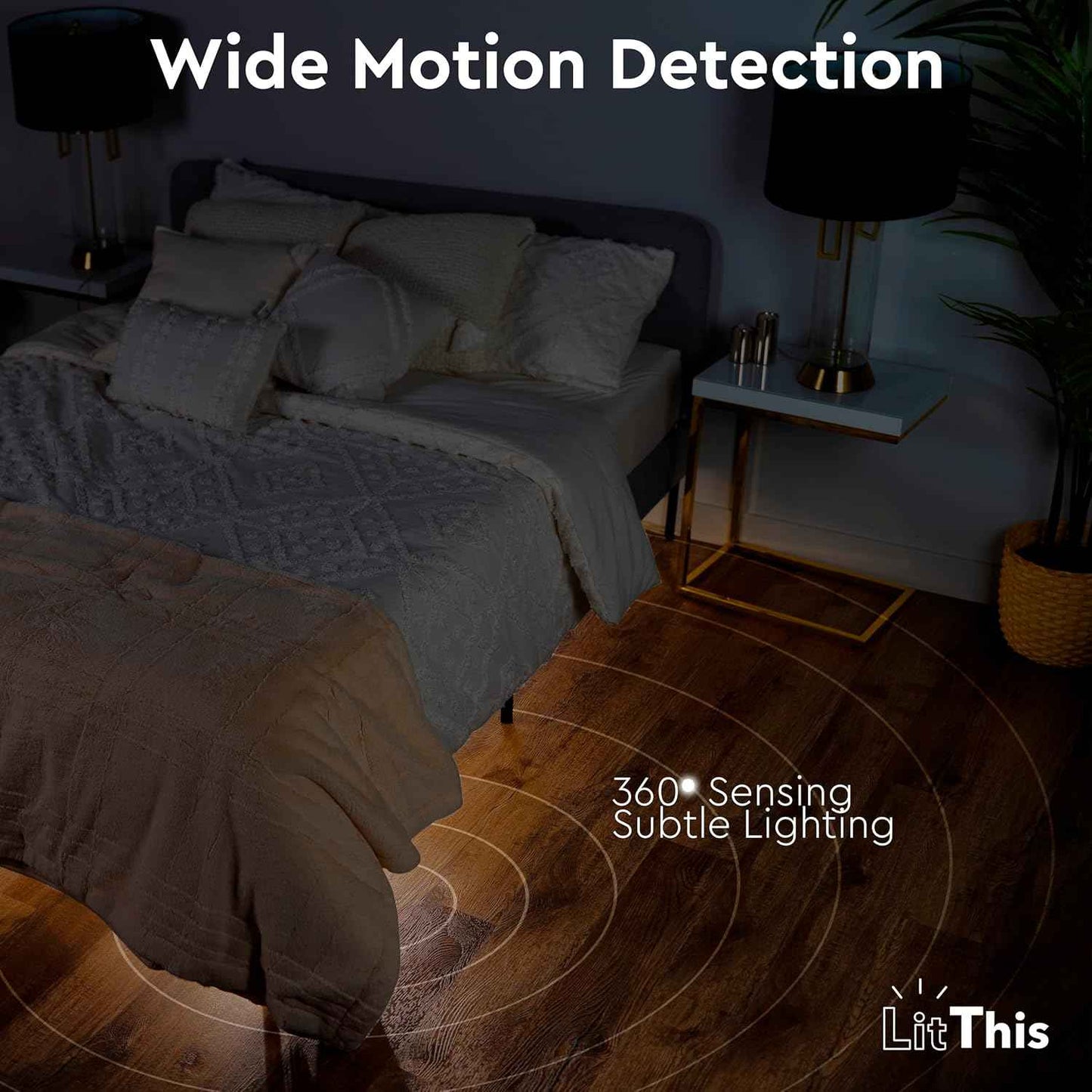 LuminAura Ambient Bed Light – 4000K Diffused Glow for Cozy Bedroom Decor