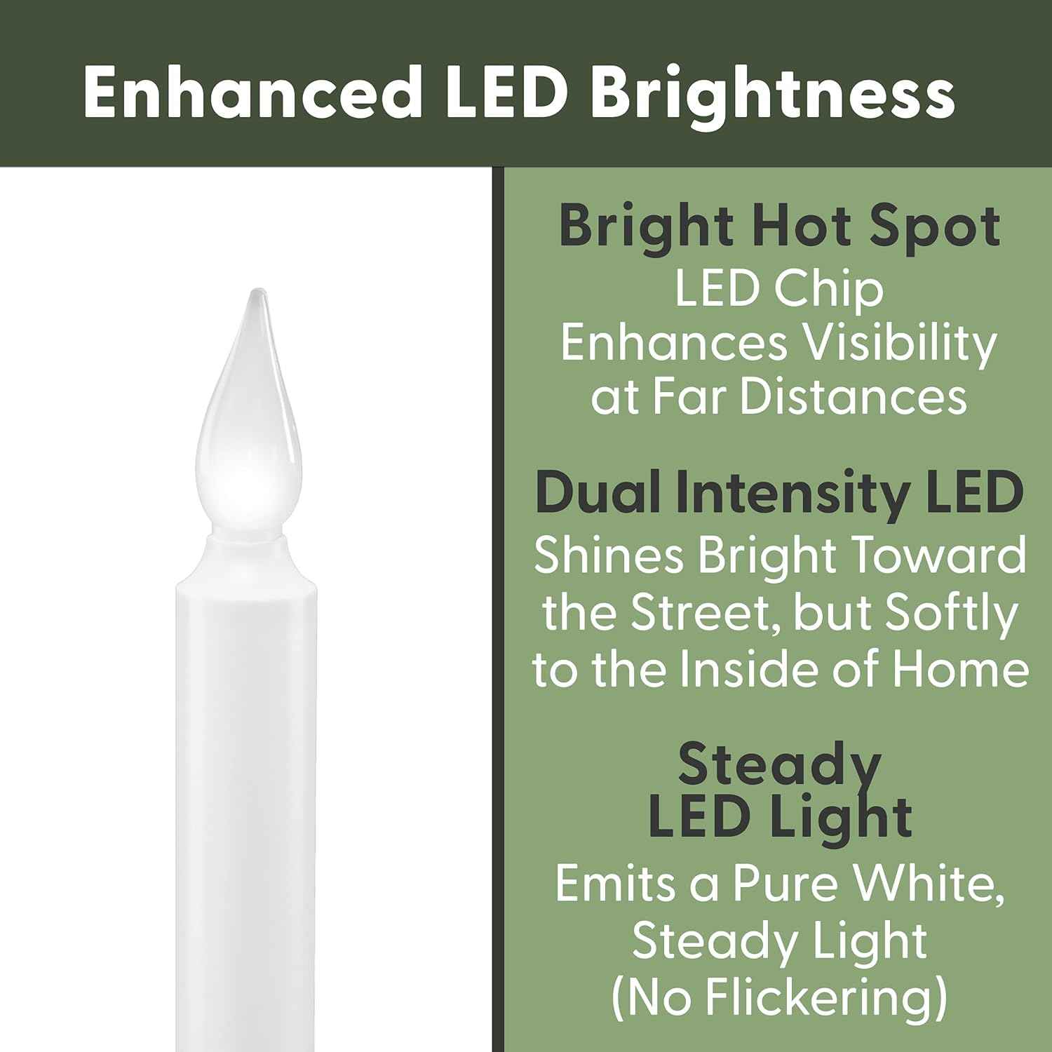 612 Vermont Battery Operated Window Candle with Timer – Shatterproof Bulb Safe for Nursery and Curtains