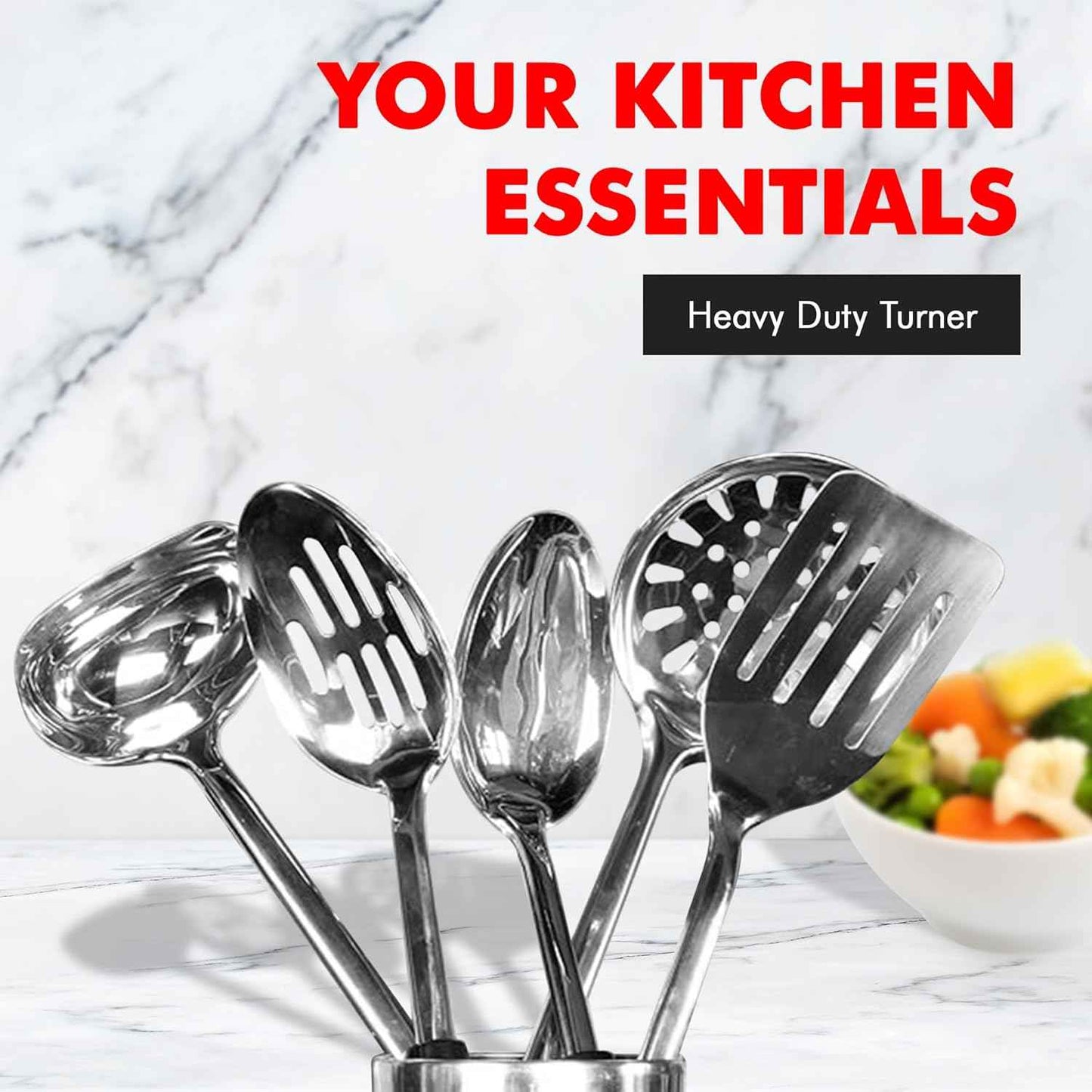 Chef Craft Heavy Duty Turner – Thoughtful Housewarming Gift for New Homeowners, Stainless Steel Spatula