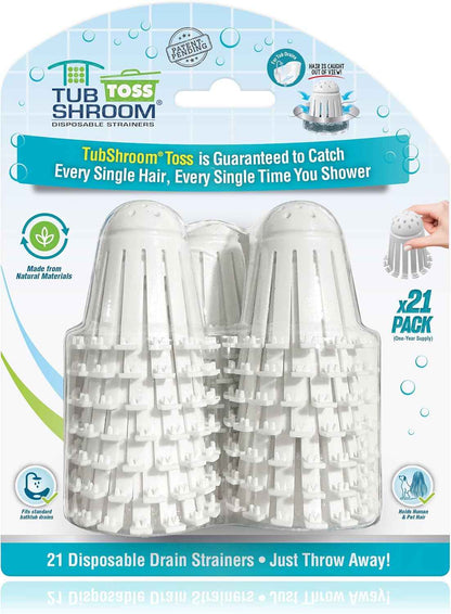 TubShroom Toss 21pk - Thoughtful Housewarming Gift for New Homeowners Dealing With Slow Drains