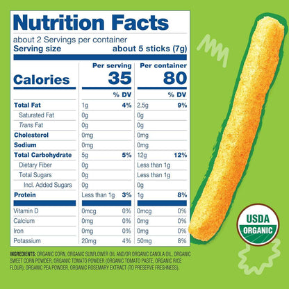 Earth's Best Dissolvable Crunchy Sticks – Stage 2 Finger Food for Nursery and Playroom Snacking
