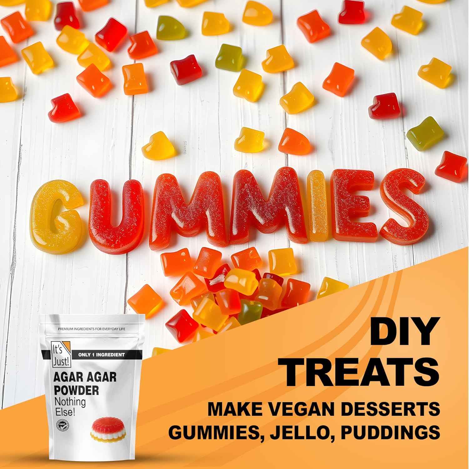 It's Just - Agar Agar Powder 6oz Single Ingredient Vegan Gelatin for Clutter Free Minimalist Pantry