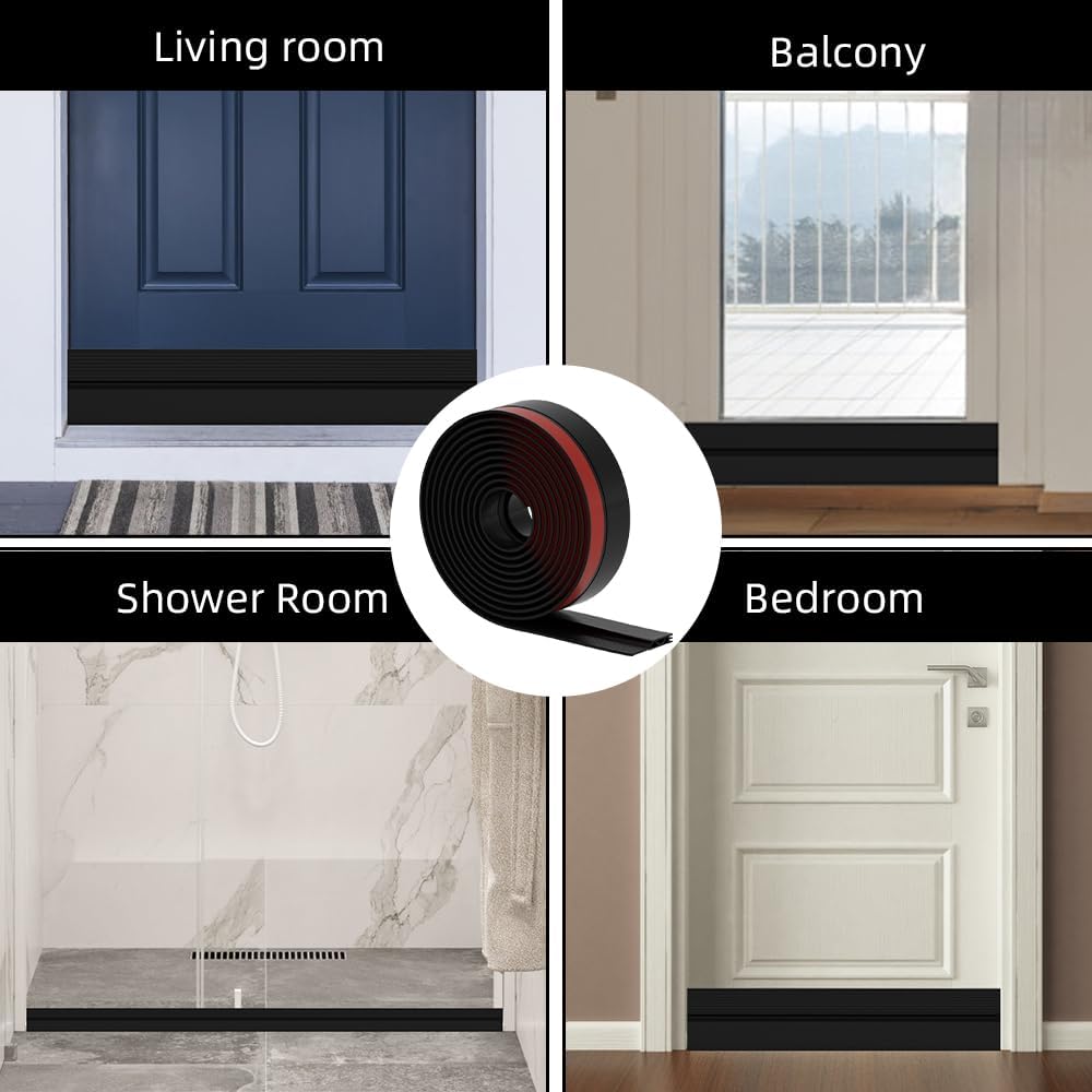Door Draft Stopper – Single-Strip Silicone Seal in Matte Black for Intentional, Uncluttered Interiors
