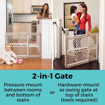 Toddleroo by North States Supergate Ergo Baby Gate – Top of Stairs Safety Barrier with Hardware Mount for Fall Prevention
