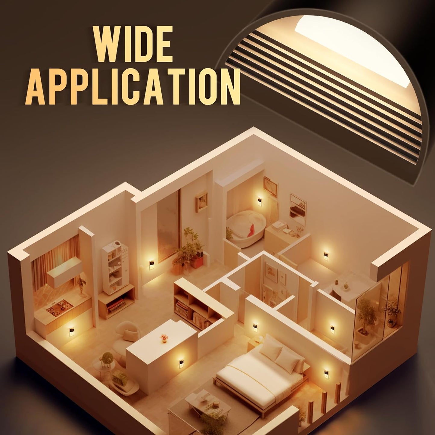DORESshop LED Night Light – Warm Amber Plug in Lamp for Cozy Bedroom Decor and Living Room Ambiance