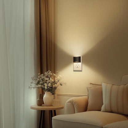 DORESshop LED Night Light – Warm Amber Plug in Lamp for Cozy Bedroom Decor and Living Room Ambiance