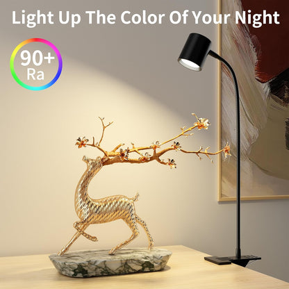 Dott Arts Desk Lamp – Stylish Clip-On Reading Light for Cozy Bedrooms, 7 Color Finishes