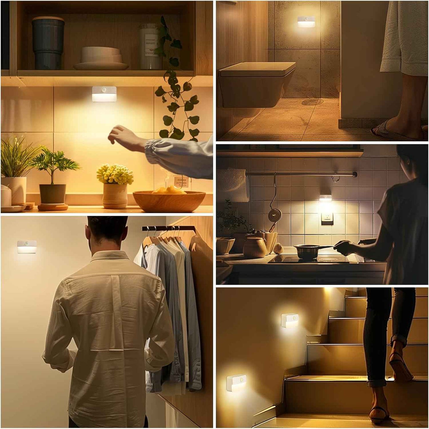 LumiGuard Step Light – Smoke-Free Battery Nightlight for Hallways and Stairs, Motion Activated Indoor Safety