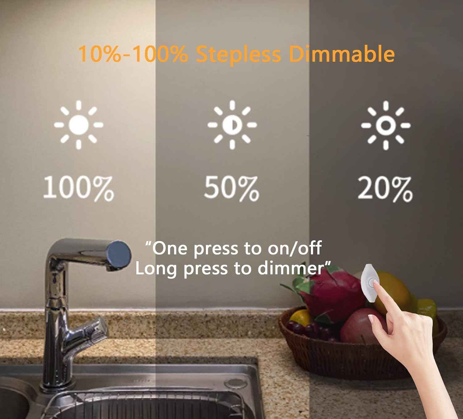 LuminBeam SafeGlow — Cool-Touch LED Under Cabinet Light, No Heat or Fire Risk