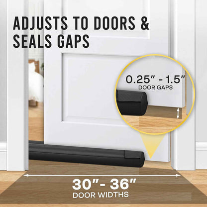 Comfyanno Under Door Draft Stopper – Home Office Door Seal for Fewer Hallway Distractions and Focus