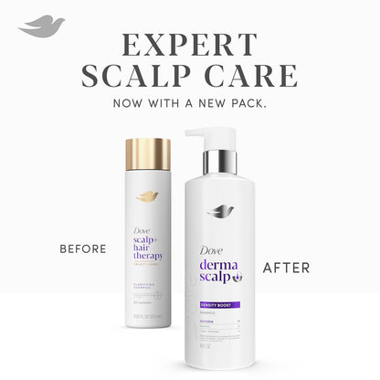 Dove Derma Scalp Density Boost Shampoo – Elevated Vanity Counter Essential for Fuller-Looking Hair, Fragranced