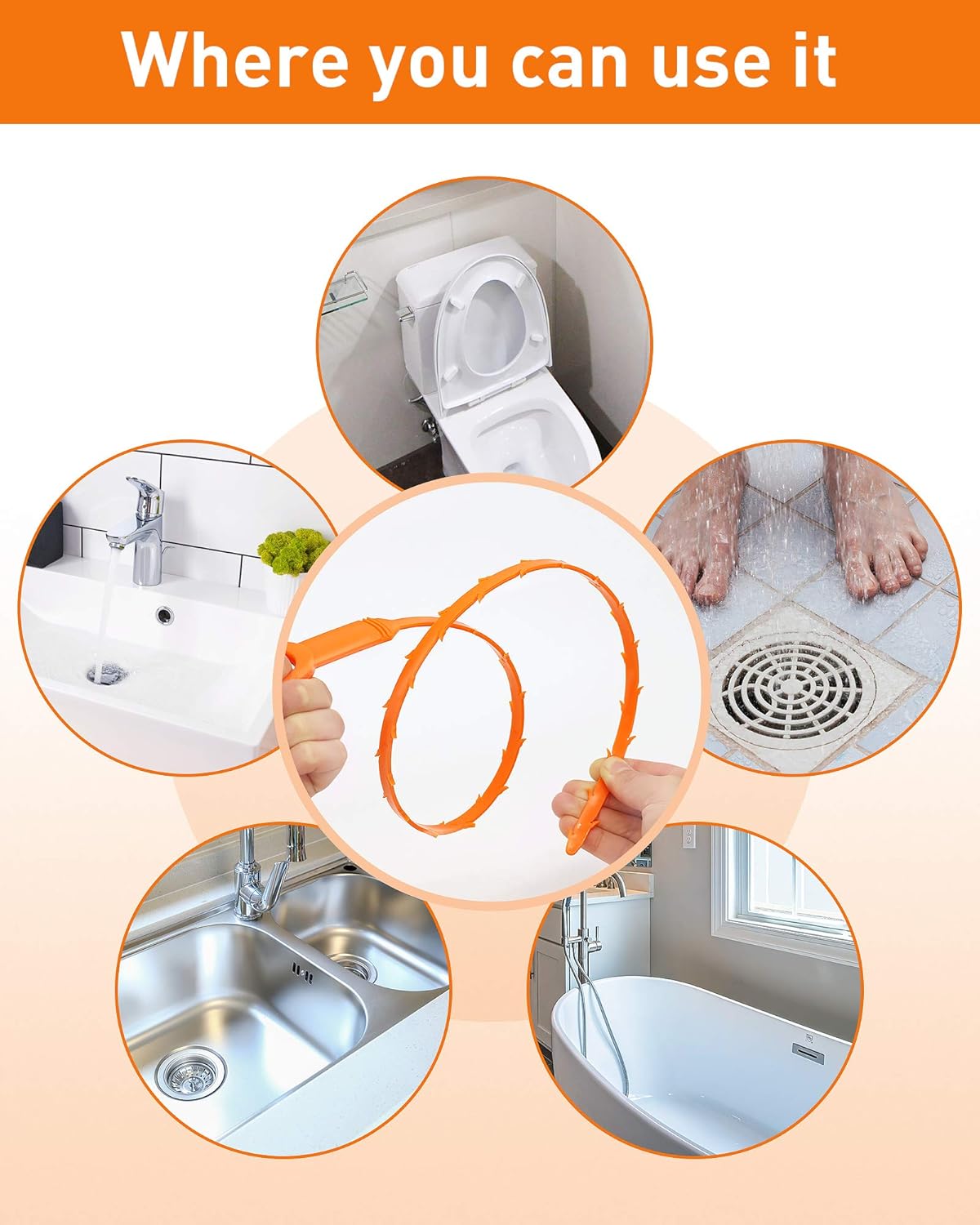 Drain Weasel – Family Safe Hair Drain Remover for Kids Bathroom and Nursery